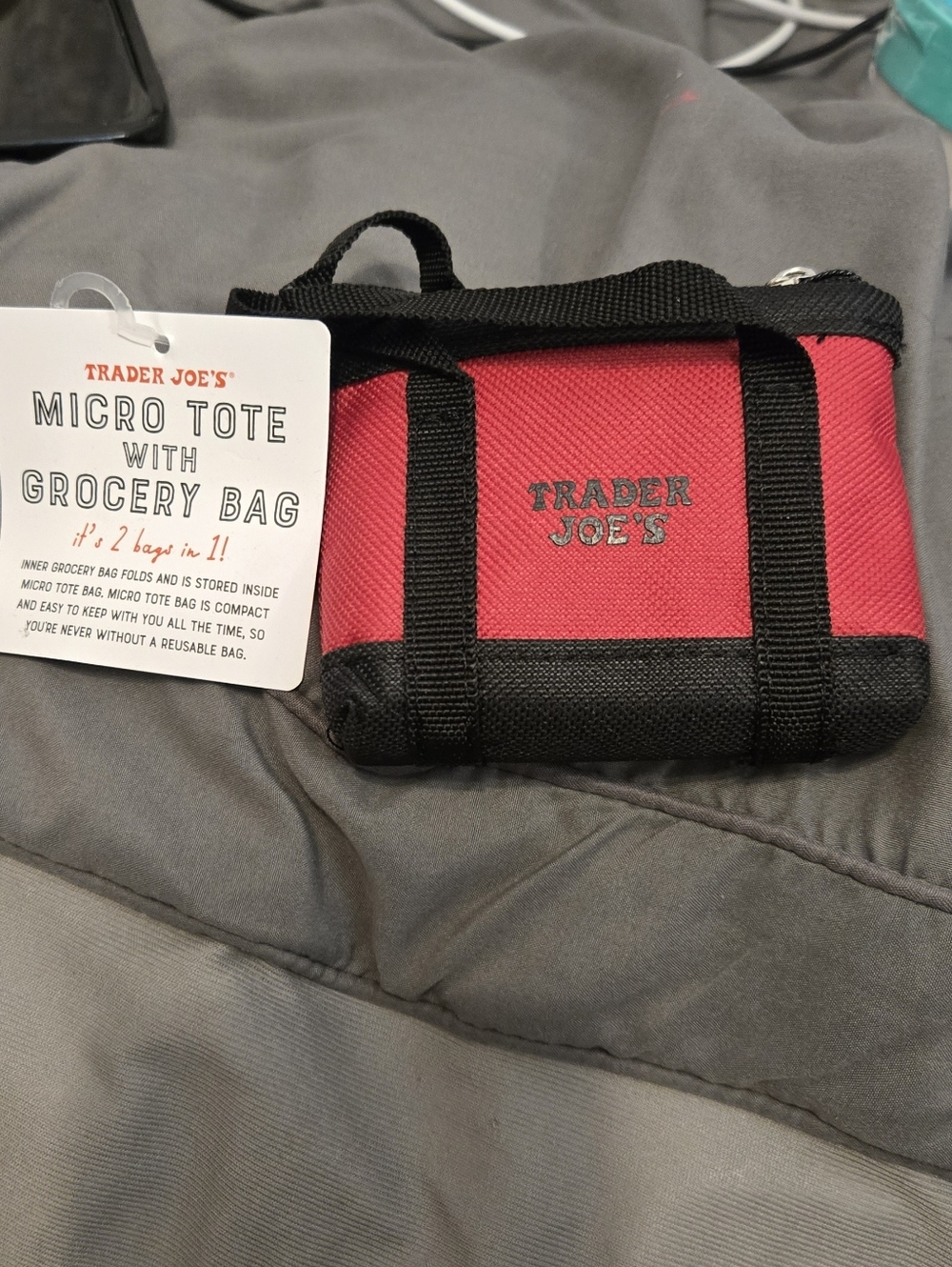Trader joes Micro Tote Bag With Grocery Bag
